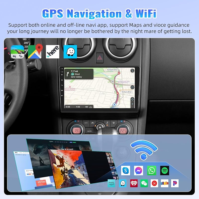 OiLiehu 2G+64G Android 13 Autórádió Nissan Qashqai J10 2006-2013 9" Kijelzővel