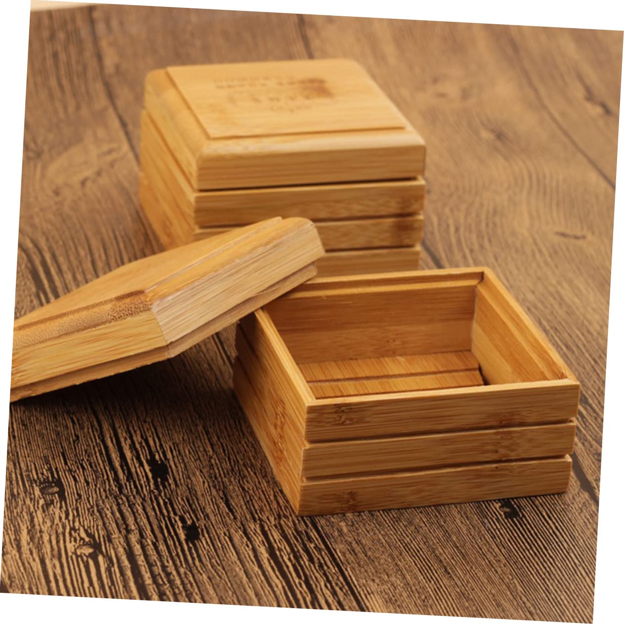 4piezas Jabonera De Bambú Diseño Único Soporte para Jabón Ecológico para Baño y Cocina Mantiene El Jabón Limpio y Seco Accesorio Práctico y Ligero