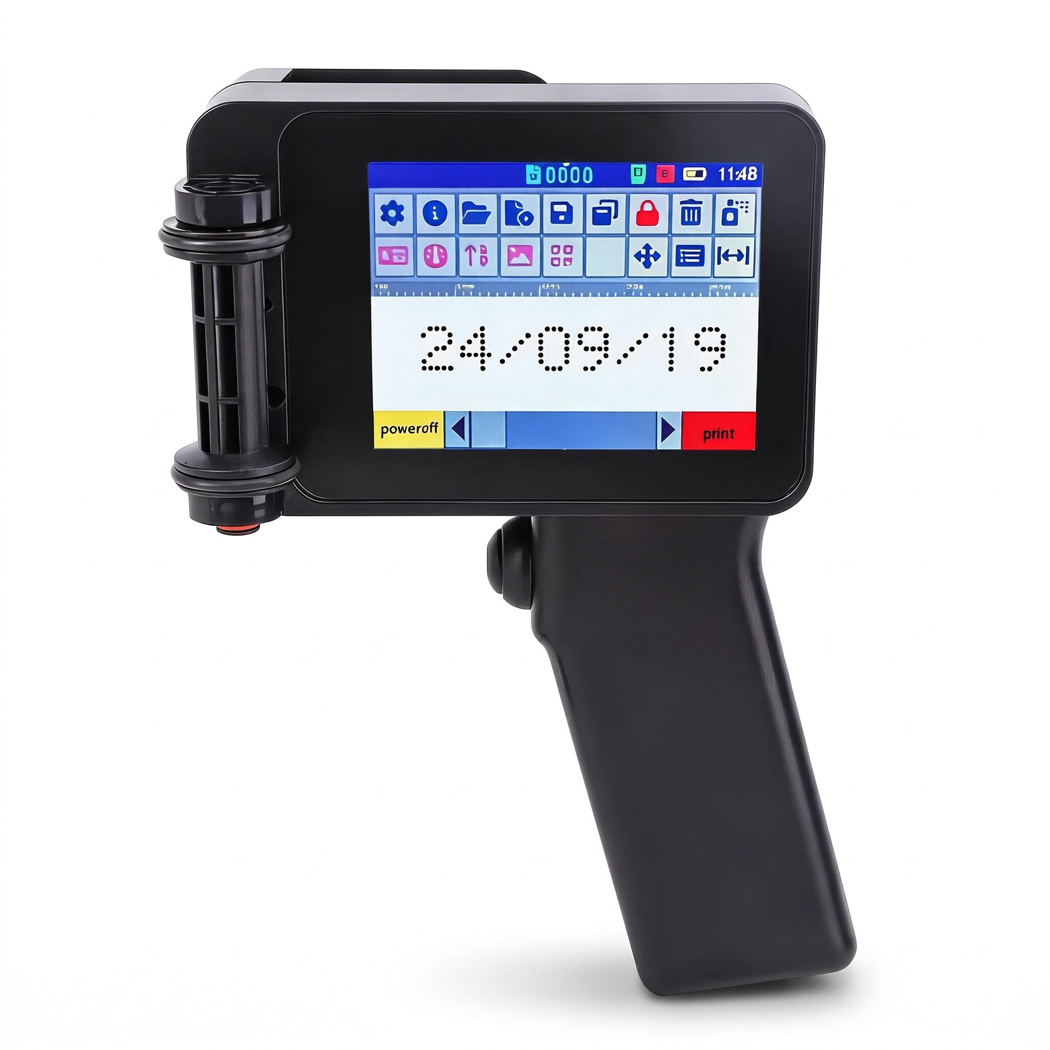 Bewinner Stampante a Getto D'inchiostro Portatile con Touch Screen HD 4,3 Pollici, Pistola Portatile per Stampante con Codice QR e Codice a Barre per etichette su
