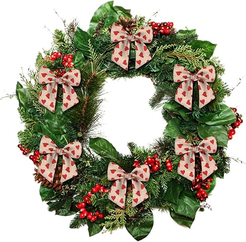 Miniatura 4 de Cinta con alambre de tela de corazón rojo con purpurina para el día de San Valentín, 2.5 pulgadas, 10 yardas, cintas naturales de boda, cintas rojas