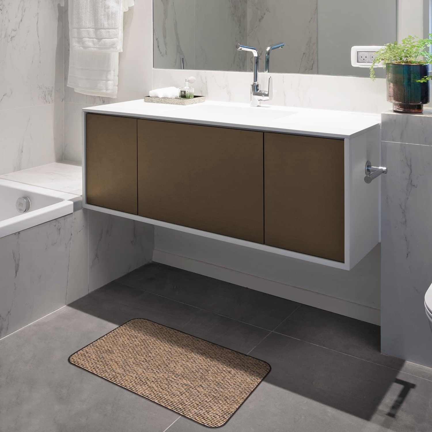 House, Home and More Skid-Resistant Carpet Indoor Area Rug Floor Mat - Black Ripple - 3 Ft X 3 Ft - Non Slip Rubber Backing, Stain Resistant, Dog Friendly, Living Room Bedroom Kitchen Entryway