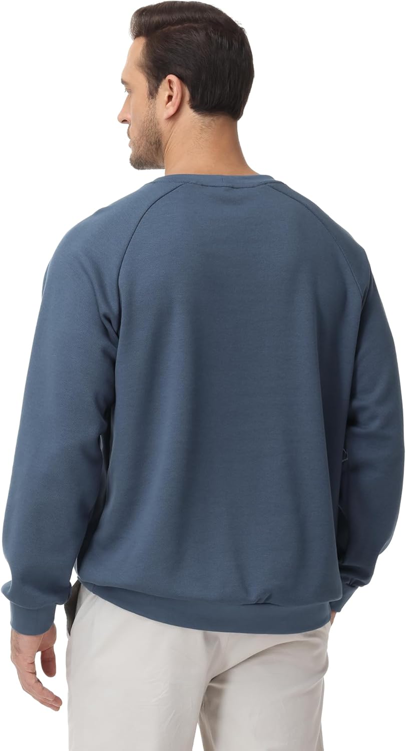 Men’s Lightweight Thin Cotton Crewneck Sweatshirt – Casual Long Sleeve Pullover for Spring & Fall Layering - Image 3