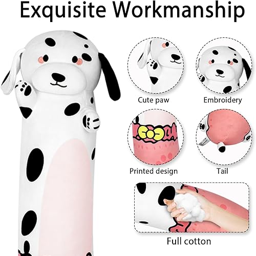 Miniatura 2 de Terbaik Dálmata - Almohada larga de felpa para perro, almohada corporal de animales de peluche de dálmata, suave y abrazable, almohada de felpa