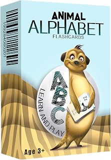 Animal Alphabet Flash Cards for Kids – ABC Learning Cards with Artist-Illustrated Animals, Word Clouds, Hidden Objects, and Positive Words – Large, Thick Cards for Ages 3+