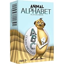Animal Alphabet Flash Cards for Kids ABC Learning Cards with Artist-Illustrated Animals, Word Clouds, Hidden Objects, and Positive Words Large, Thick Cards for Ages 3+
