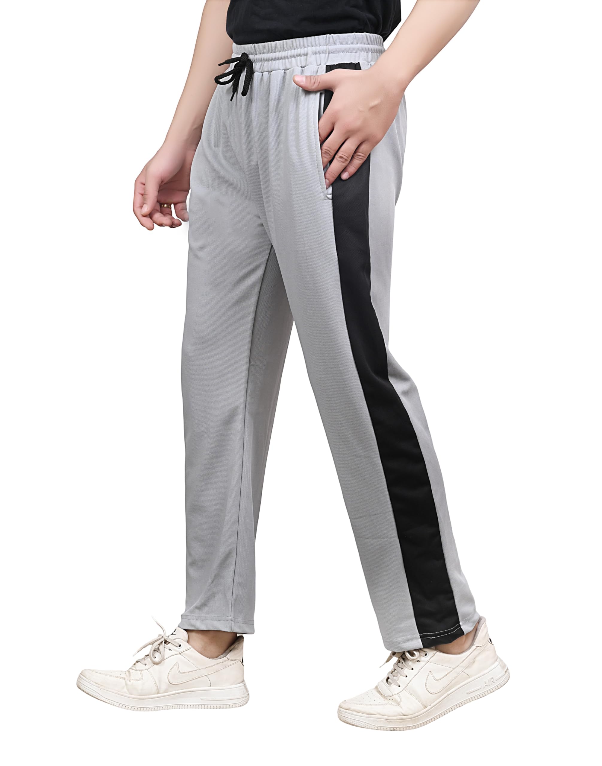 Track Pants for Men ||Stylish, Stretchable Morden Sports Wear ||Athletic Track Pants with Side Stripe || Men's Track Pants Activewear for Casual & Gym Black-image-29