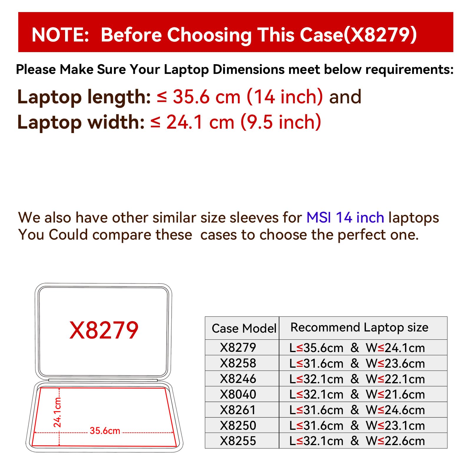Smatree Hard Eva Schutzhülle Tasche Kompatibel für 14Zoll MSI Modern 14 C7M-048US/C7M-049US/C7M-080US/C11M-208US/C11M-207US/C11M-206US/C11M-205US Laptop Wasserdicht Tasche(X8278)