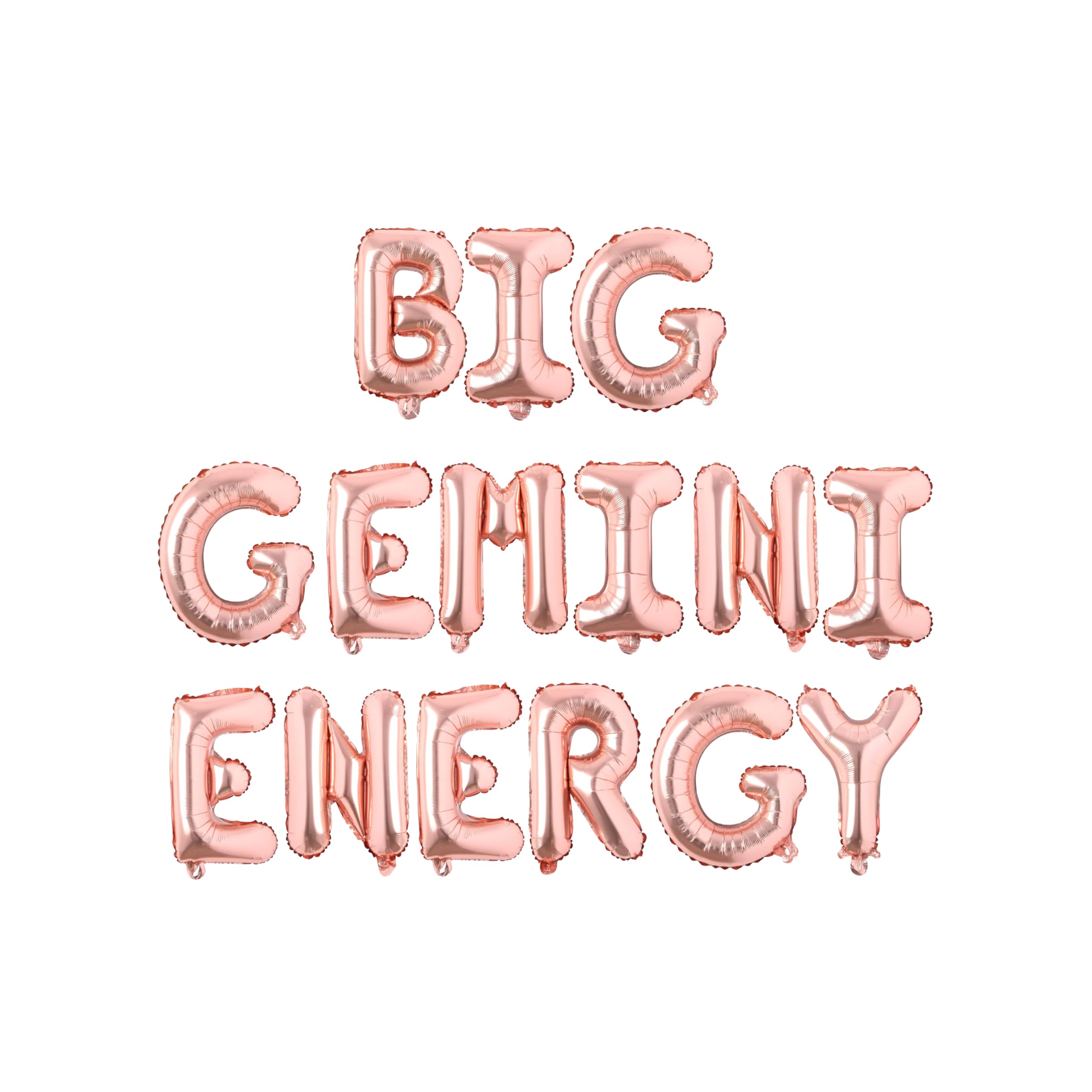 Ninalem's Party Rose Gold Big Gemini Energy Balloon Banner - Birthday Decorations, 14 Inch Letters, 21st, 30th Birthday