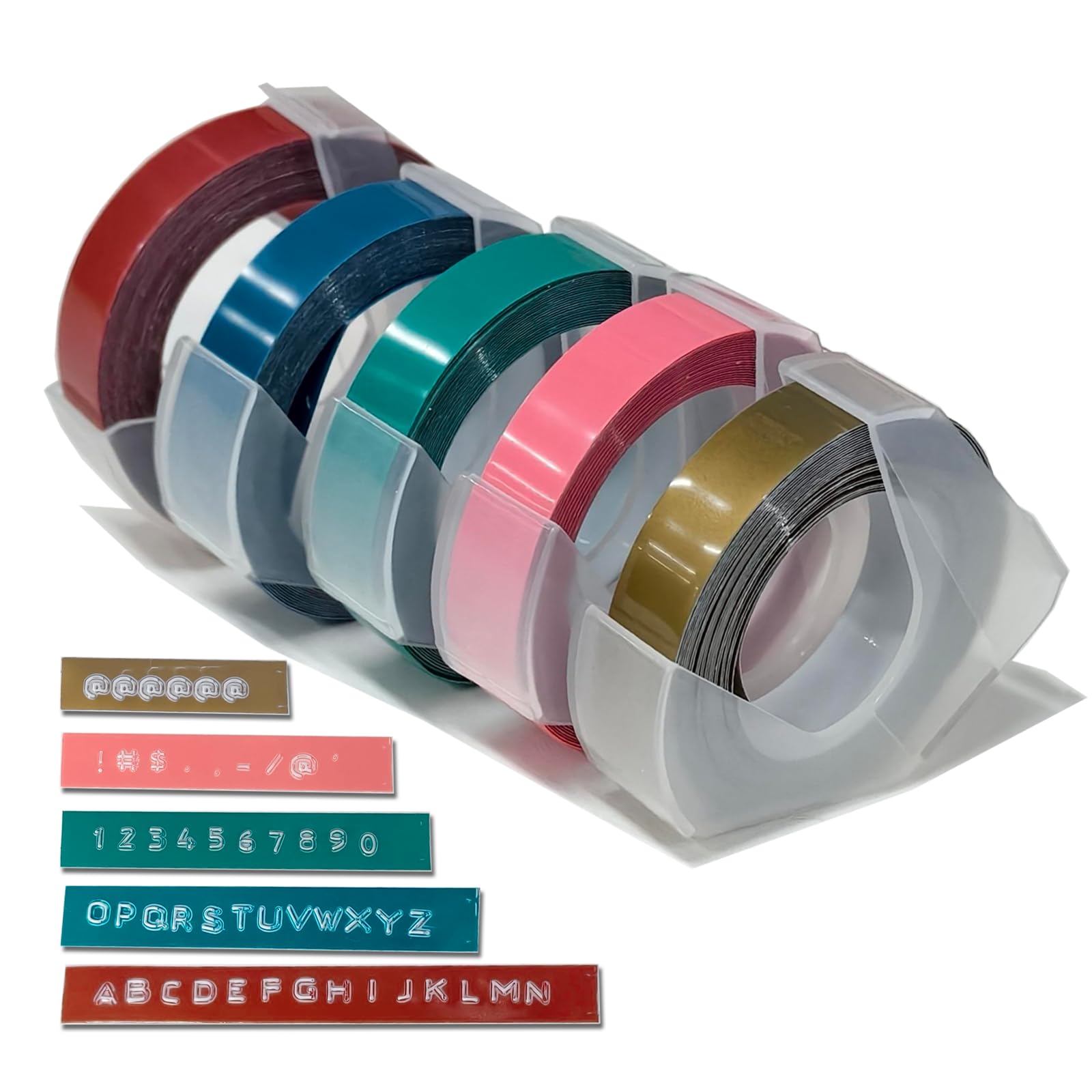 VolenGo Color Embossing Tapes for Omega-S Label Maker, Compatible with Dymo