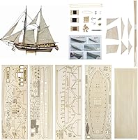 Vista 1 de GAWEGM Kits de modelo de barco de madera para adultos para construir, escala 1100 1840 Halcon Baltimore Ship Kit de modelo de madera, con accesorios