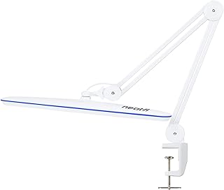 Neatfi XL 2,200 Lumens LED Task Lamp, 24W, 117 Pcs SMD LED, 23 Inches Ultra Wide, 4 Level Brightness Dimmable, Eye-Caring, Glare Free, Adjustable Arm Utility Clamp (White)