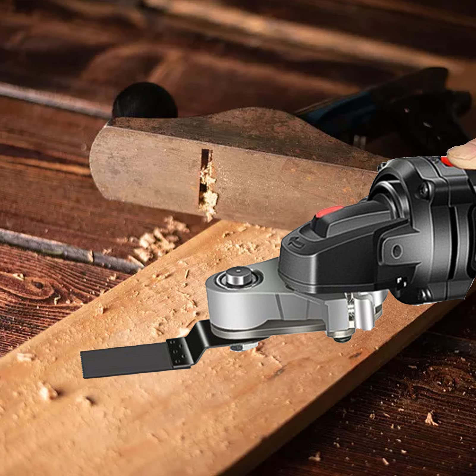 Herramienta de Adaptador Oscilante de Amoladora Angular Resistente con 2 Hojas de Sierra, Paquete de Tornillos, Llave para Cortar, Rectificado, Derusting, Pulido