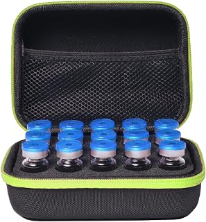 Insulin Fridge Holder Storage Case Insulin Vial Protector Holder Insulin Cooler Travel Case Organizer Fits Standard 10ml U-100 Vials,15-Slot