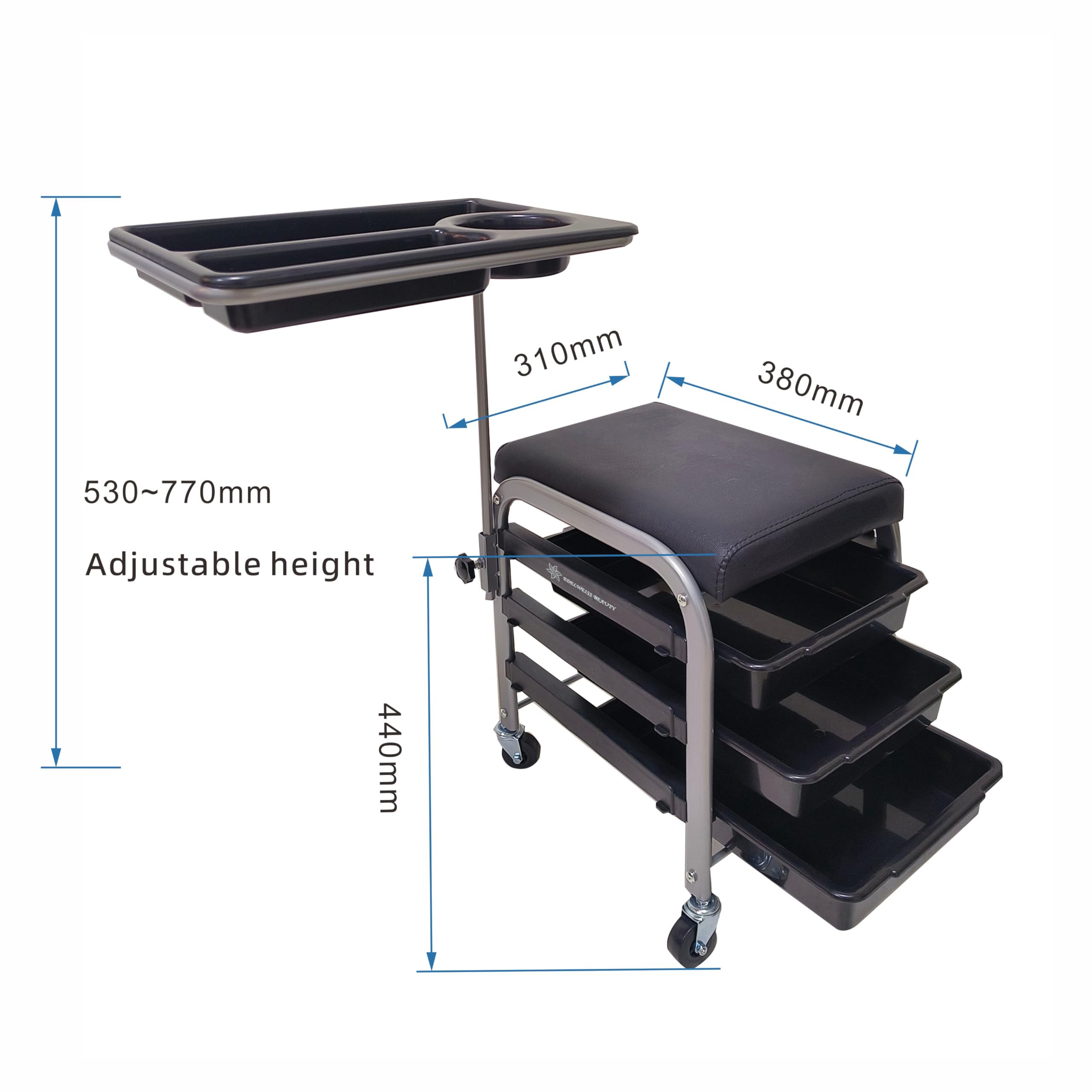 Carrello manicure/pedicure nero