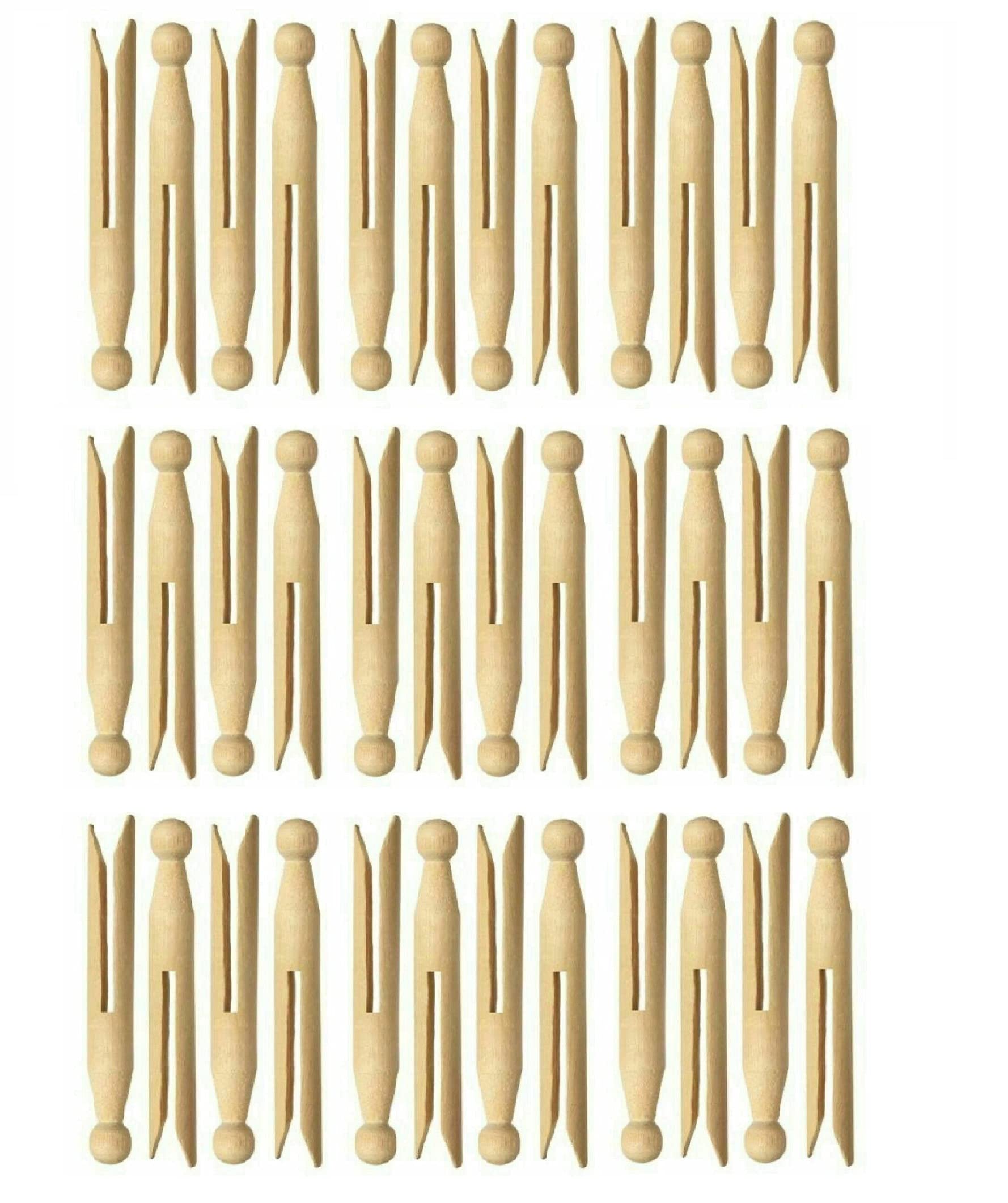 EPISENT | Wooden Dolly Pegs |11 cm | Clothes Pegs | Washing Line Pegs | Laundry Pegs | Woodcraft | For Making Doll, Craft & Decoration | Pack of (36)