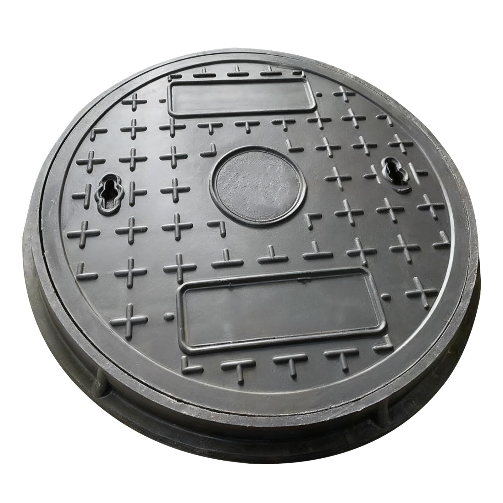 Couvercle de fosse septique rond en résine antidérapant 50 x 3 cm pour jardin