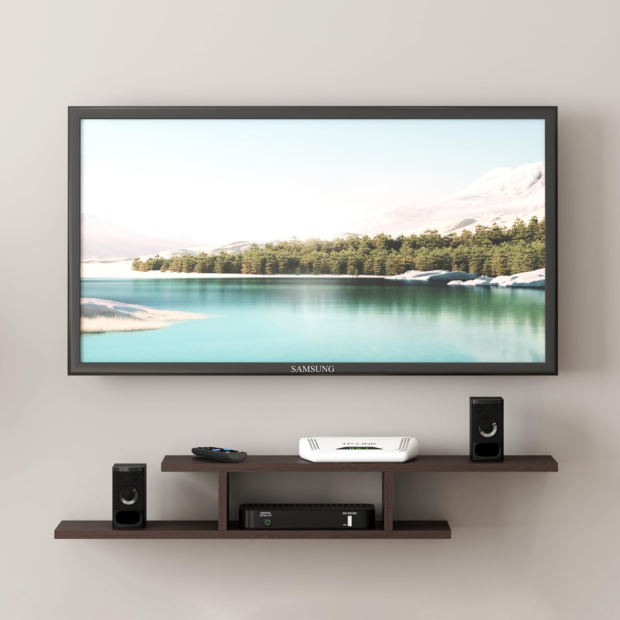 Redwud Axcel Wooden TV Entertainment Unit/Wall Set Top Box Shelf