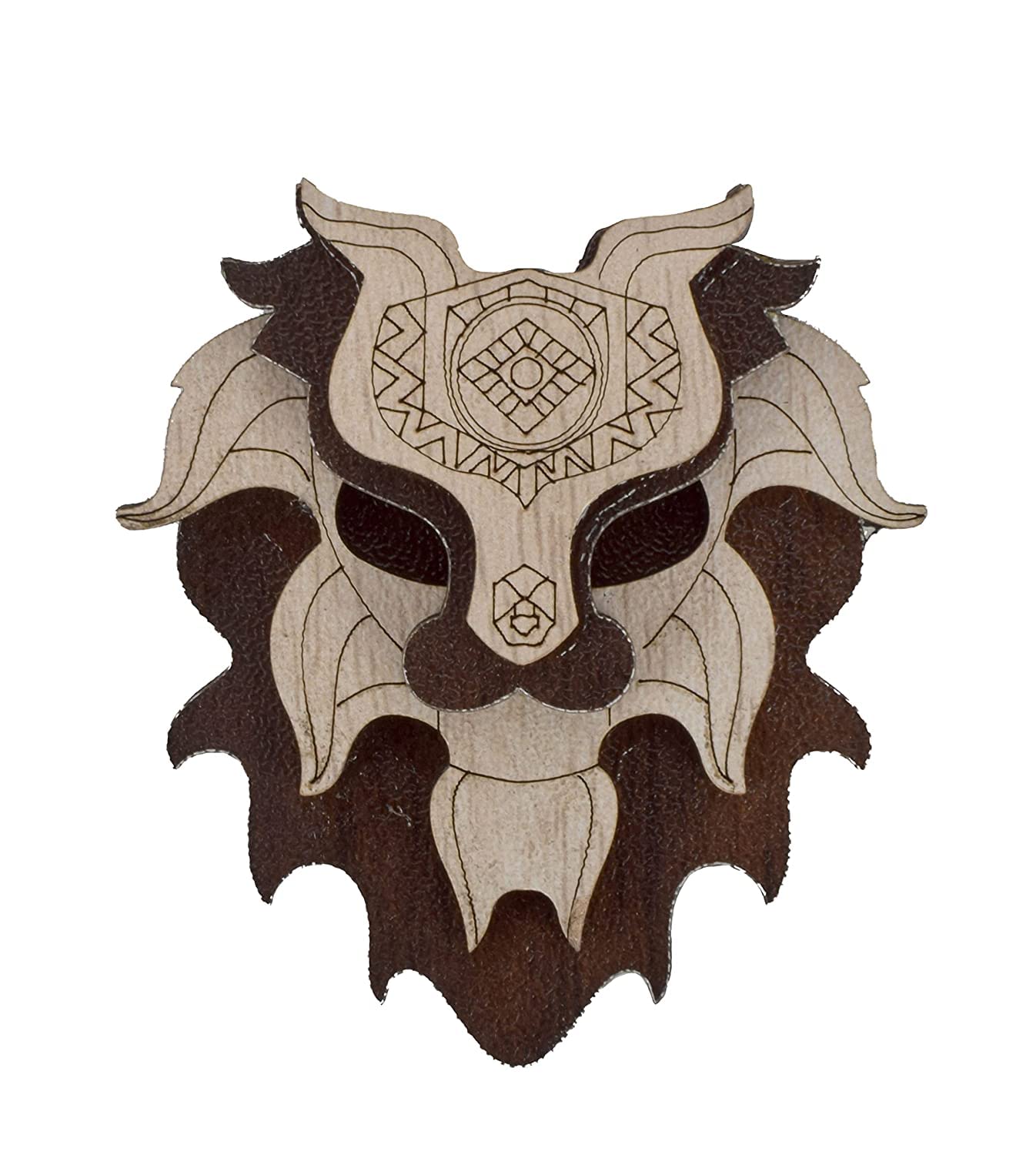 gopinath autolink brooch for men wooden Lion Face Lapel Pin suitable at party corporate party or traditional function-picture-20