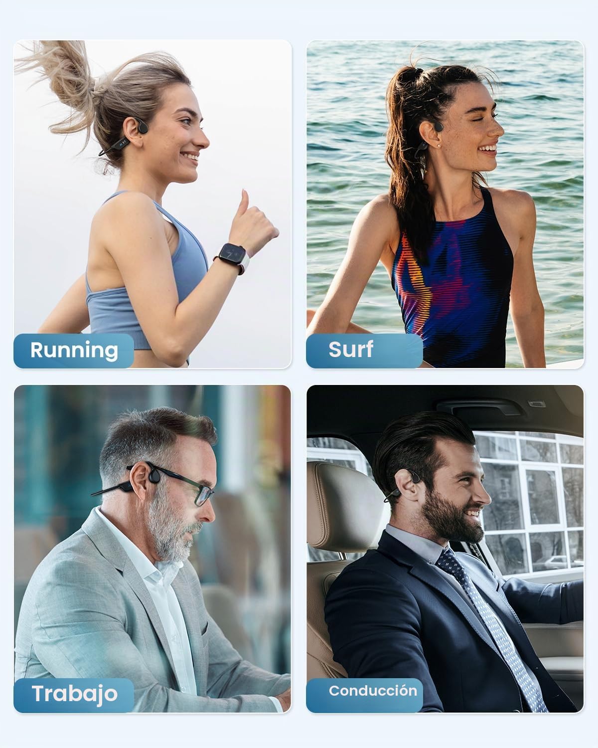 Guudsoud - Auriculares impermeables para natación y conducción ósea con Bluetooth 5.3, memoria MP3 de 32 G integrada