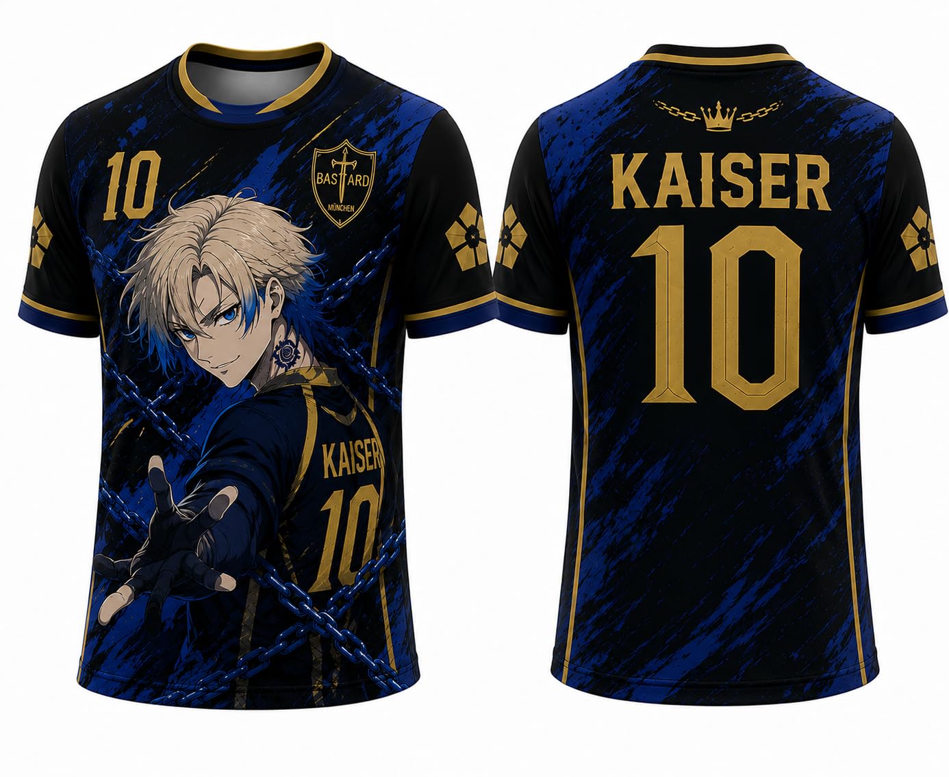 Kaiser Jersey for Men, Women & Kids | Blue Lock Inspired Anime Football Jersey | Custom Name & Number Sports T-Shirt | Round Neck Half Sleeves | Sizes 2 Years to 4XL-picture-28