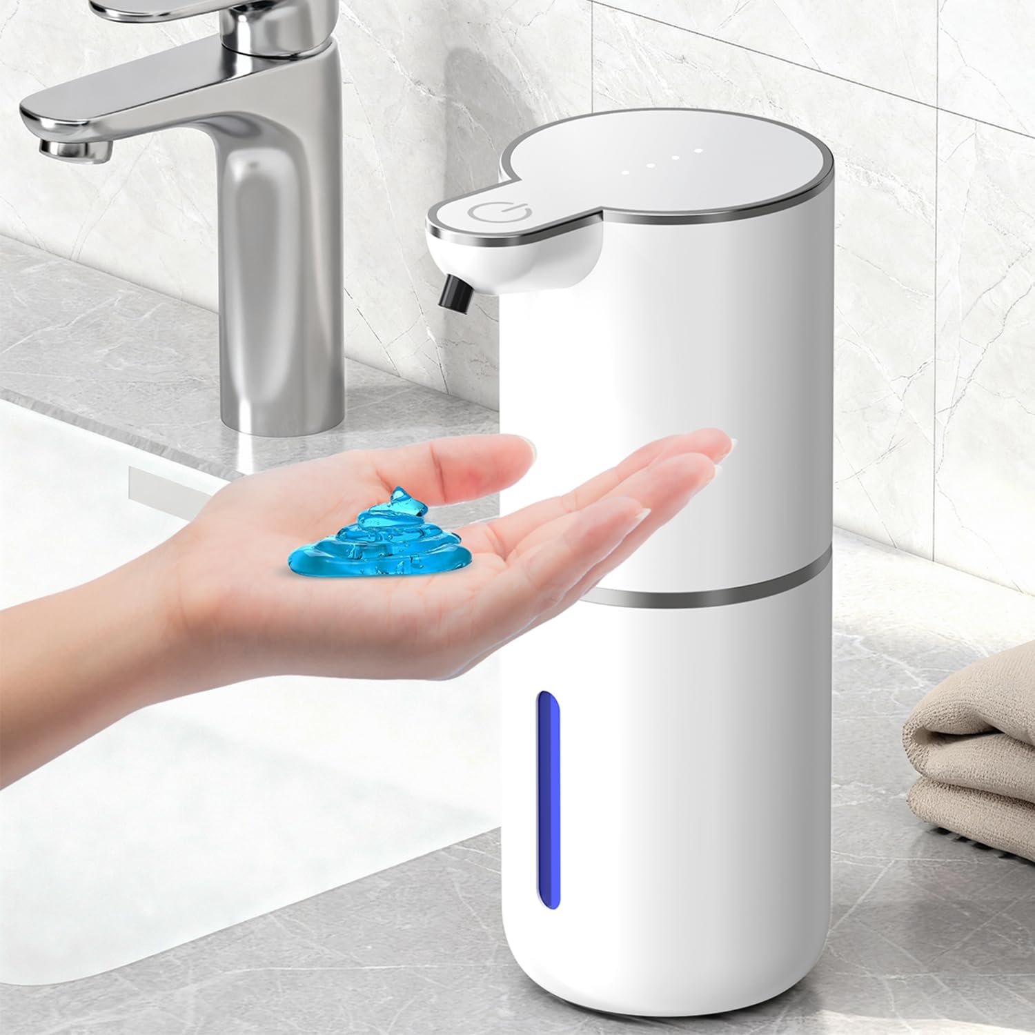 Seifenspender Automatisch,380ml Elektrischer Wandmontage Berührungsloser Seifenspender mit Sensor,USB Wiederaufladbar IPX5 Wasserdicht für Bad,Küche