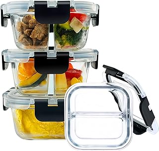 Bariatric Meal Prep Containers, 8 oz Glass Bariatric Portion Control Con...