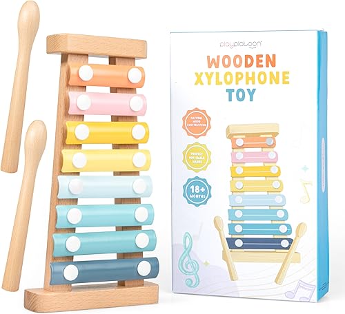 Play Platoon Xilófono infantil para niños pequeños de 1 a 3 años - Juguetes de instrumentos musicales Montessori para niños de 1 año, instrumentos
