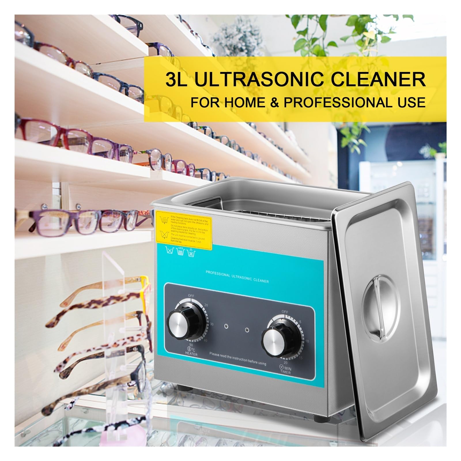 Nettoyeur à ultrasons, Nettoyant à bouton ultra 6,5 ​​L, de commande, en acier inoxydable 304, chauffage et minuterie for machine Ultra