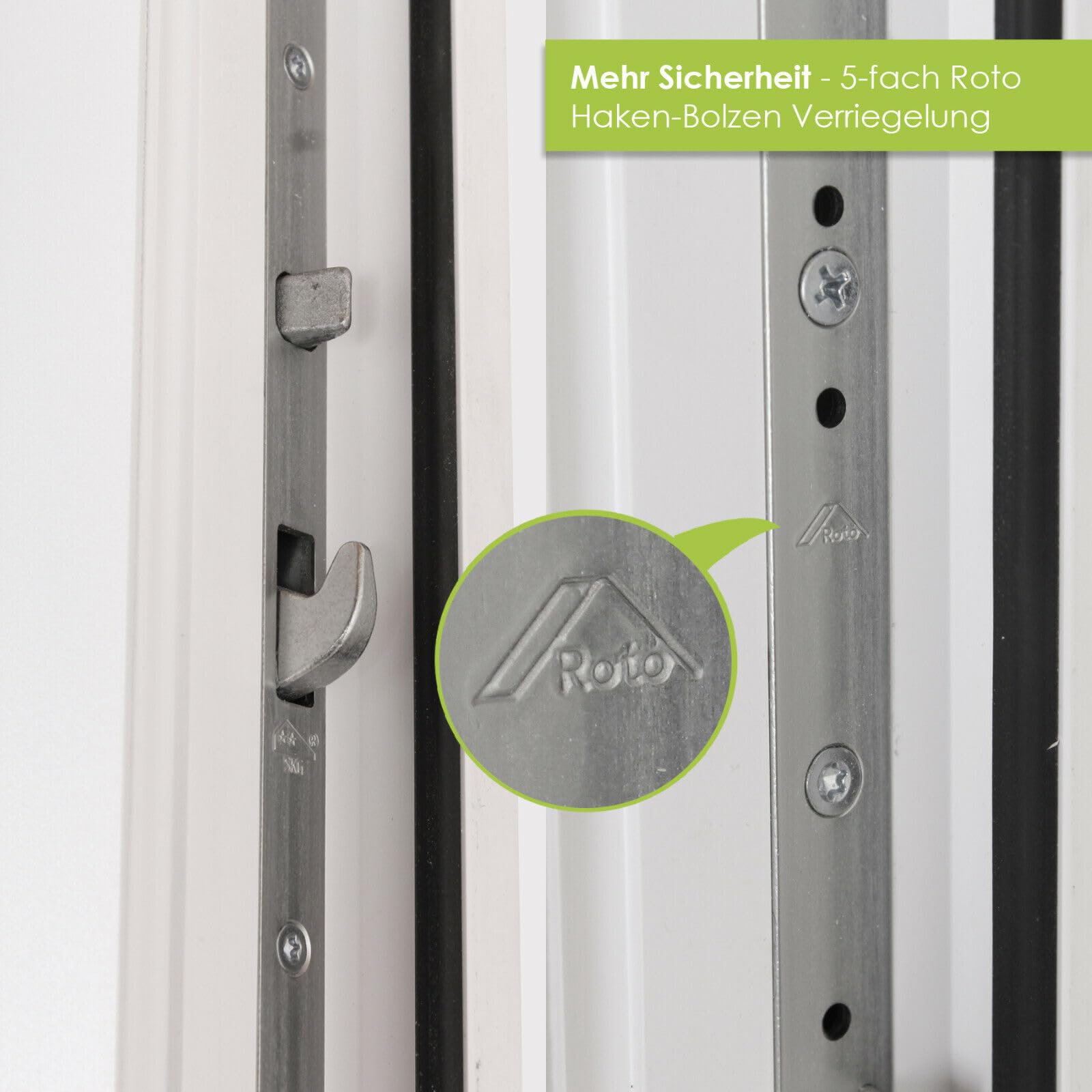 Alu-Kunststoff Haustür SORI DOOR - Eingangstür in weiß 100 x 210 cm DIN rechts inkl. Stoßgriff-Set