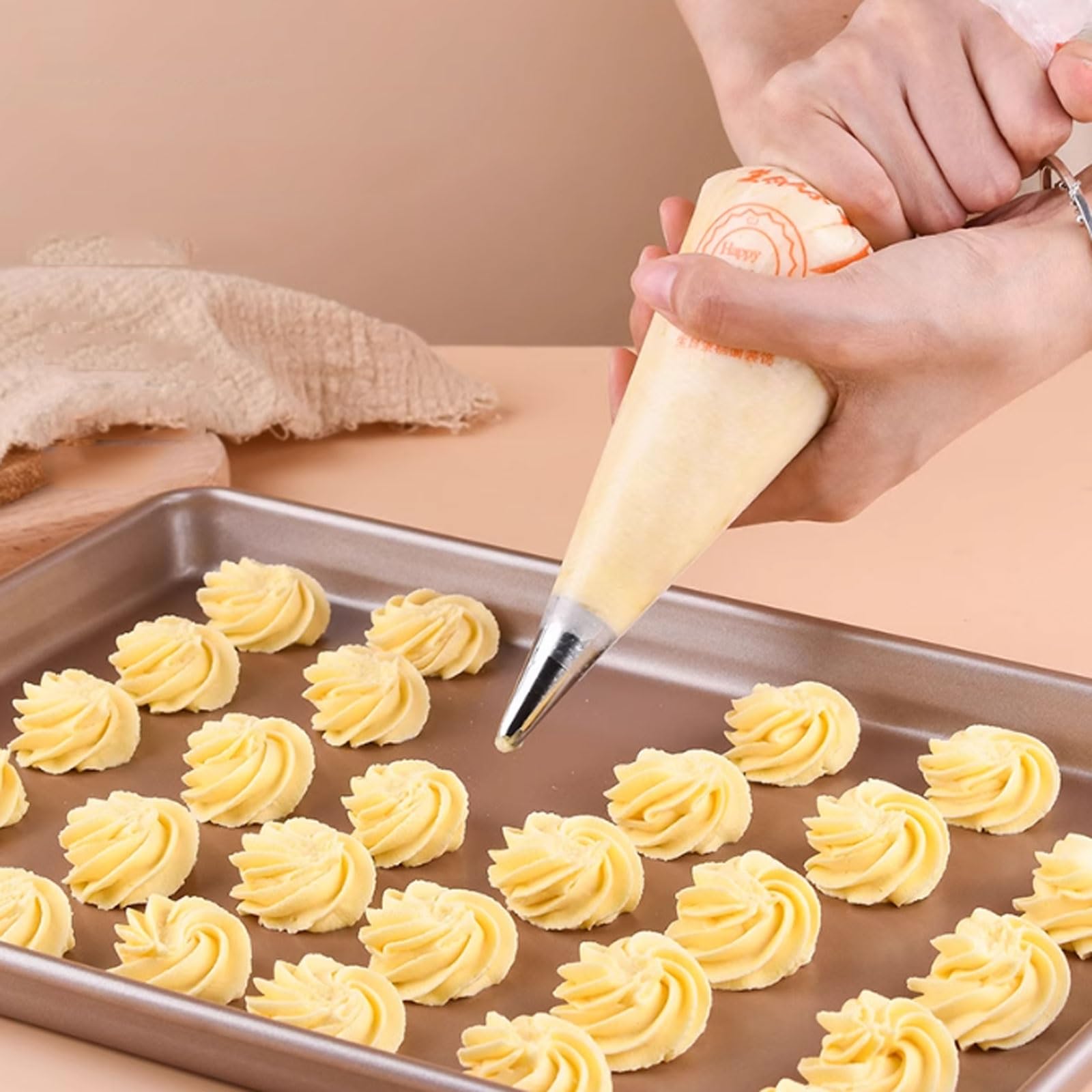 Juego de decoración Pasteles 25/26/55 Piezas, Bolsas Reutilizables Acero Inoxidable, Herramientas Completas for Hornear for Puntas Crema pastelera(55 pcs Set)