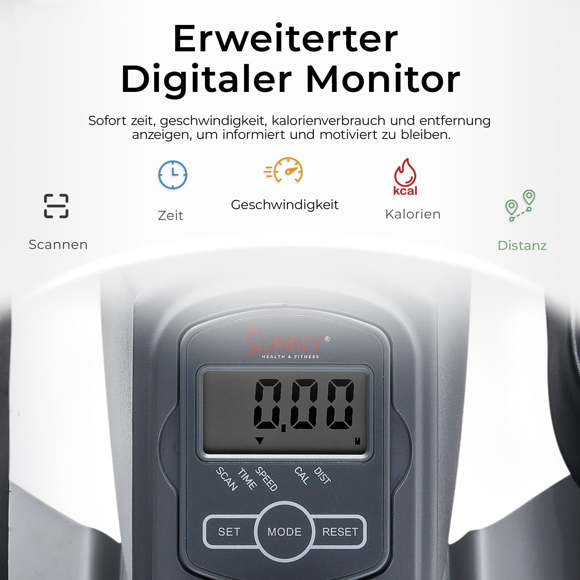 Sunny Health & Fitness Magnetischer Untertisch-Ellipsentrainer für Beine