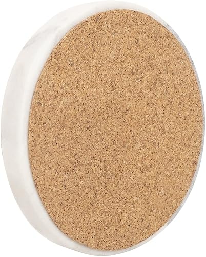 Miniatura 5 de GoCraft Posavasos redondos de mármol para bebidas, hechos a mano, moderno, multicolor, con incrustaciones de latón dorado para bebidas y copas de