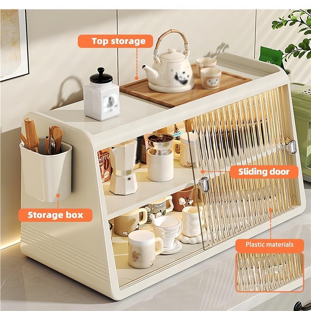 Soporte para tazas de café, organizador que ahorra espacio para cocina, oficina, hogar, solución de almacenamiento elegante para tazas y tazas, diseño elegante para un fácil acceso
