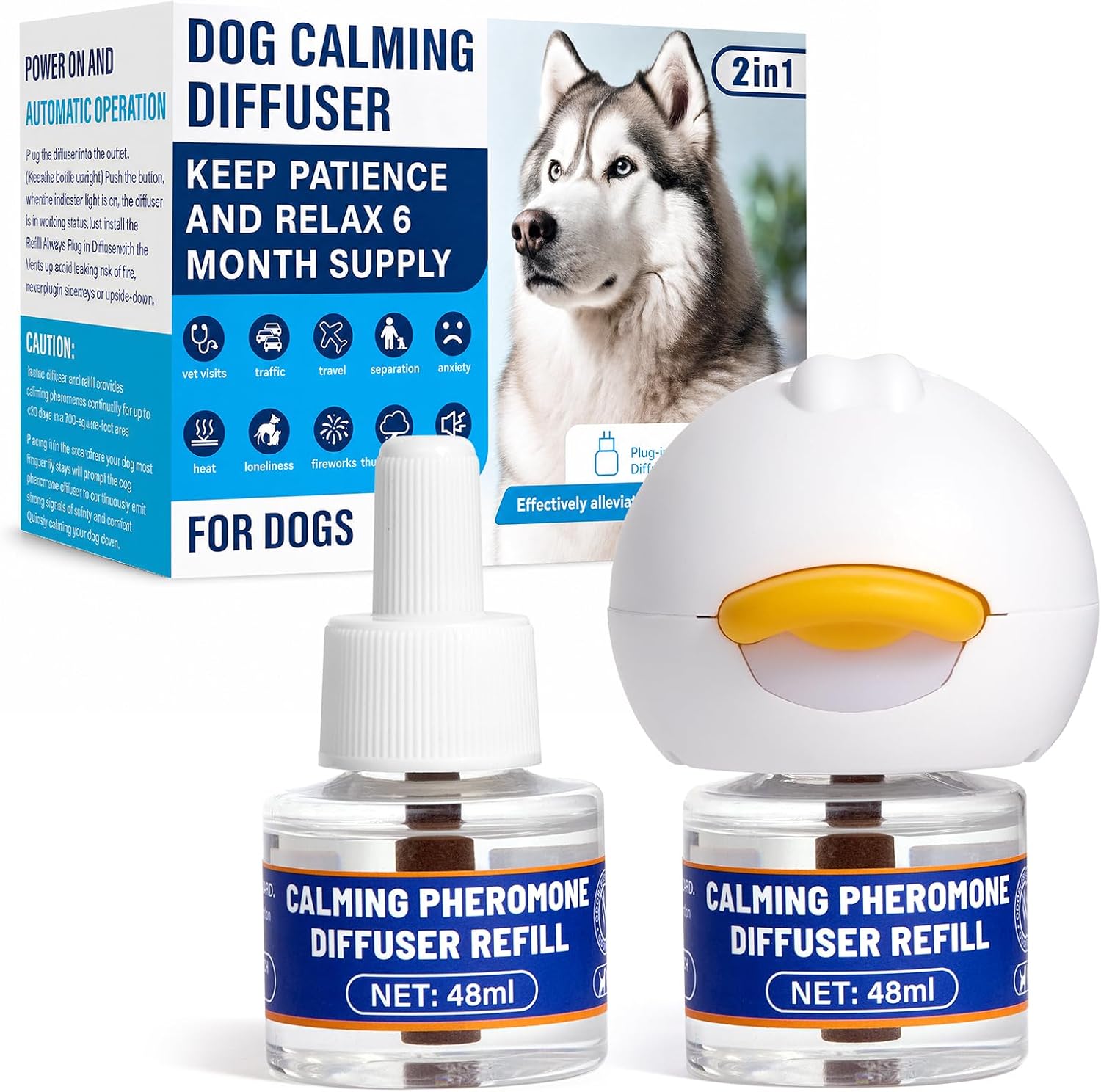 Barkwave Dog Calming Pheromone Diffuser Kit, Plug-in with 2 Refills