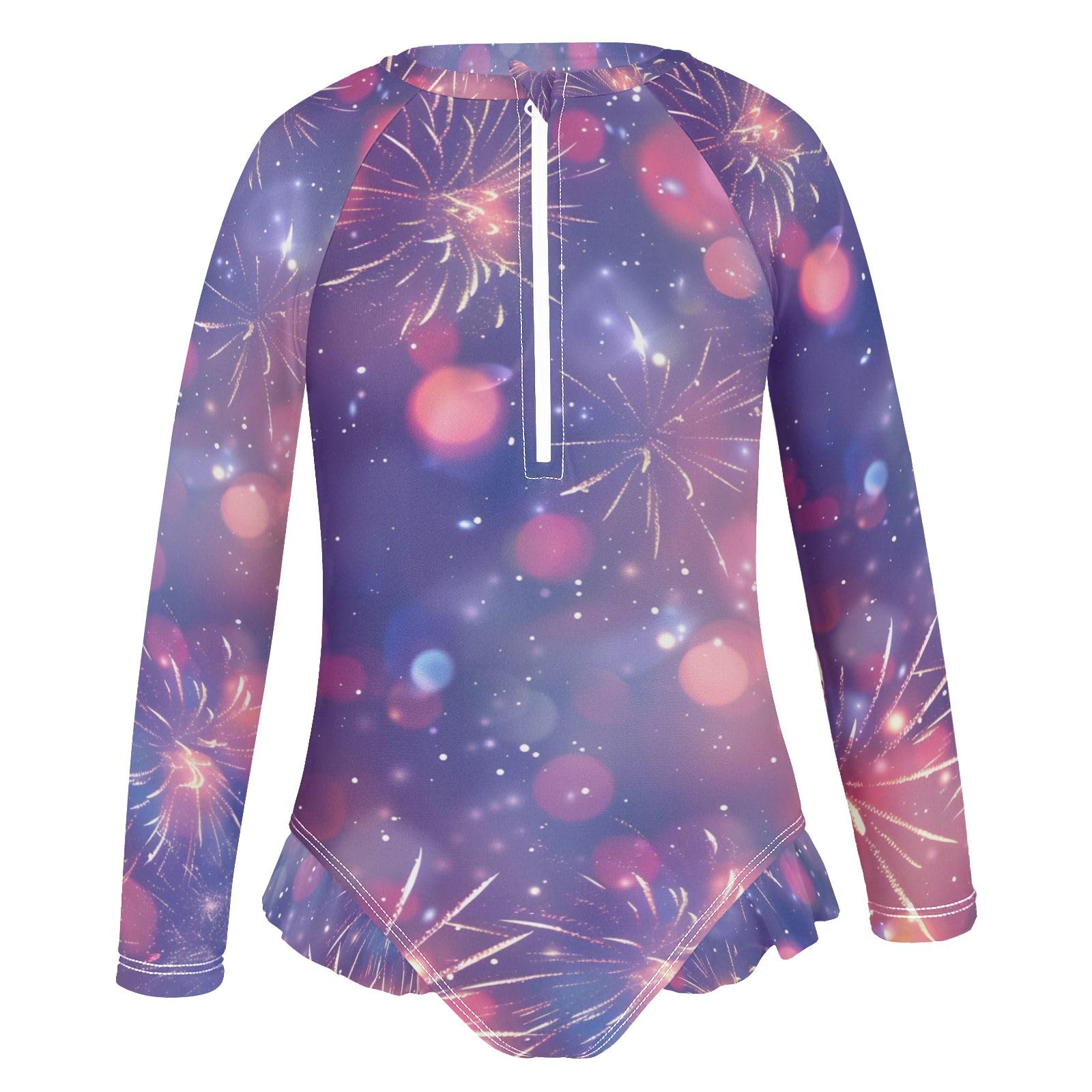 ALAZA Toddler Swimsuit Girl Bathing Suit Swimwear Rash Guard Independence Day 3 Long Sleeve 3T