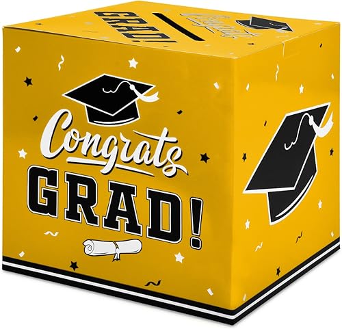 Miniatura 8 de Gatherfun Caja de tarjetas de decoración de fiesta para regalos de fiesta de graduación, suministros de fiesta, color granate
