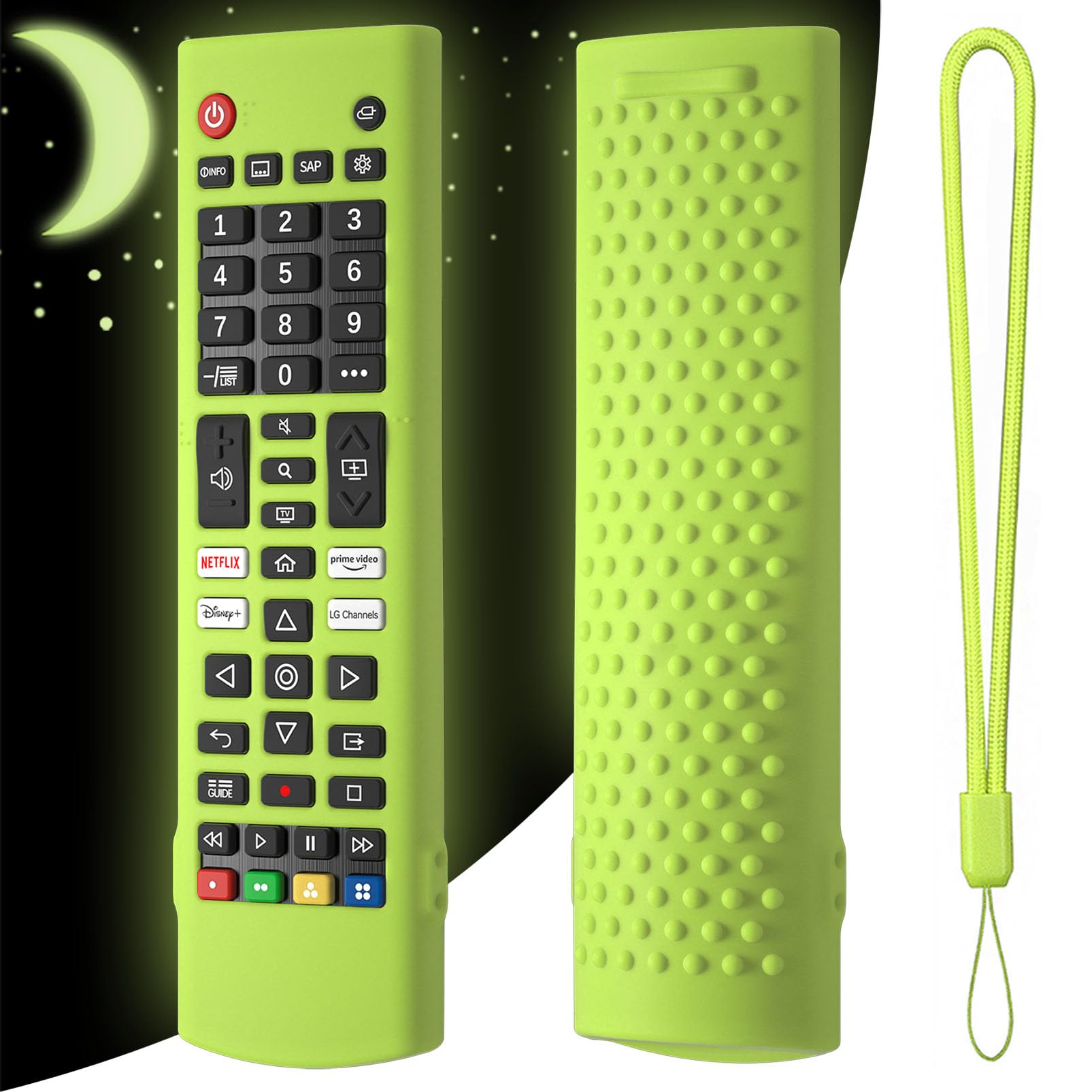 Hi Color Silicone Case Cover for LG TV Remote AKB75095307 AKB75375604 AKB74915305 Silicone Protective Sleeve for LG Smart TV (Glow Green)