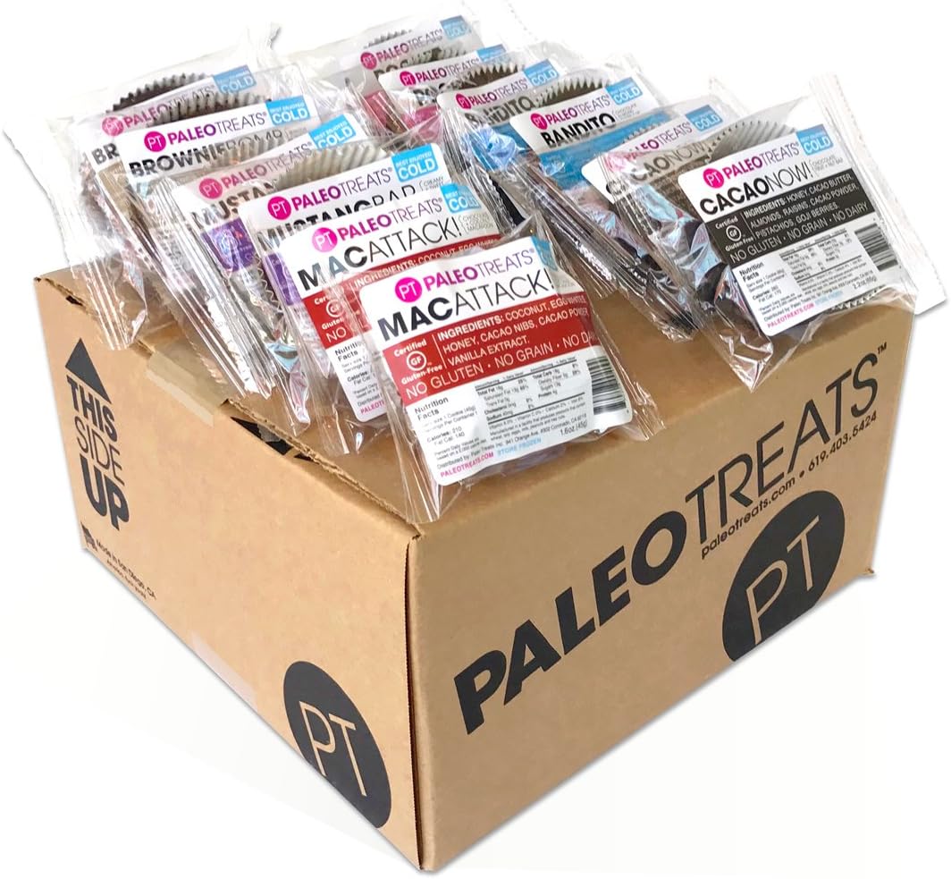 Paleo Treats Sample Pack (2 Bandito, 2 Brownie Bomb, 2 Cacao Now, 2 Mac Attack, 2 Rocket, 2 Mustang Bar)