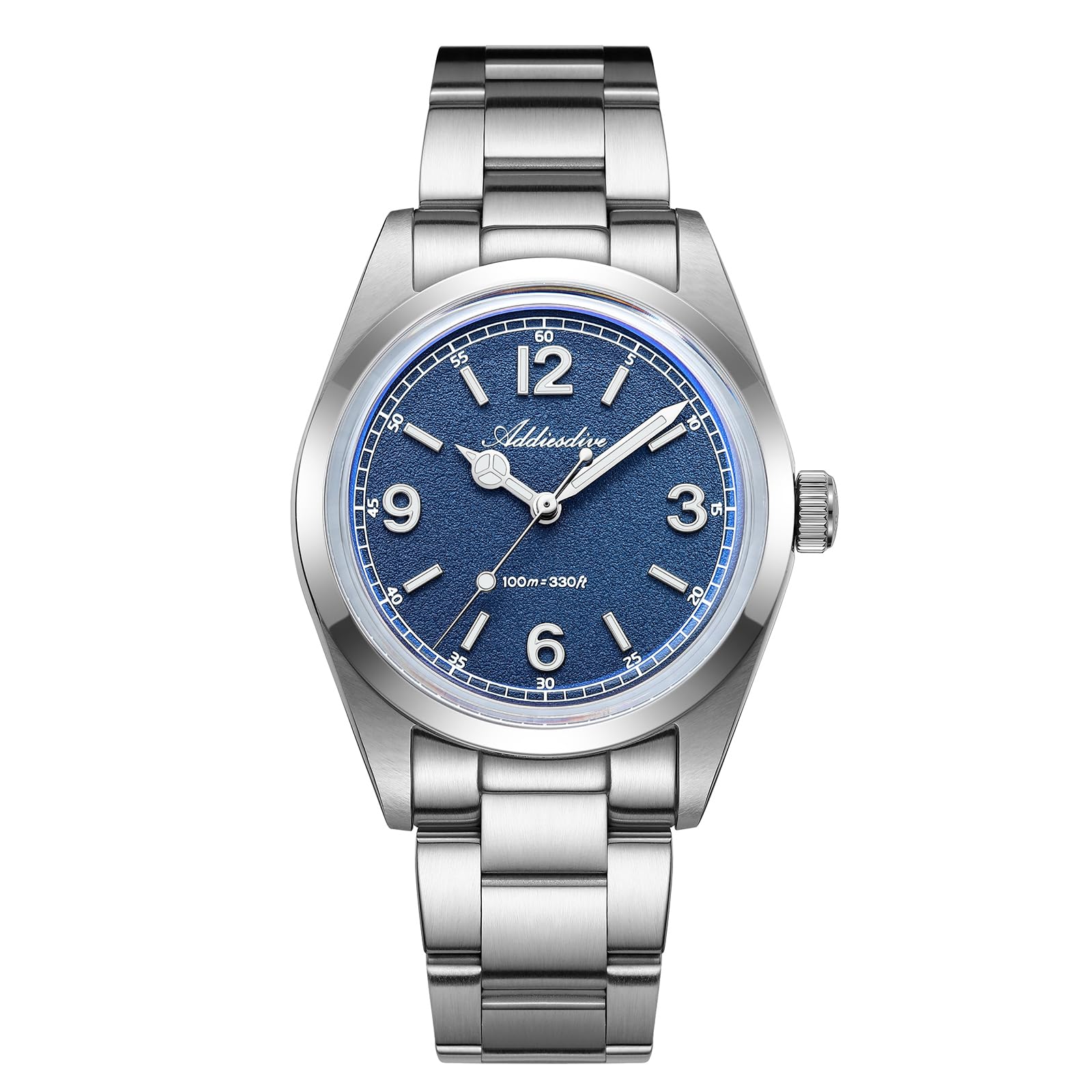 ADDIESDIVE Orologio da polso da uomo, 36 mm, al quarzo, con vetro a bolle luminoso fino a 100 m, impermeabile, minimalista, unisex