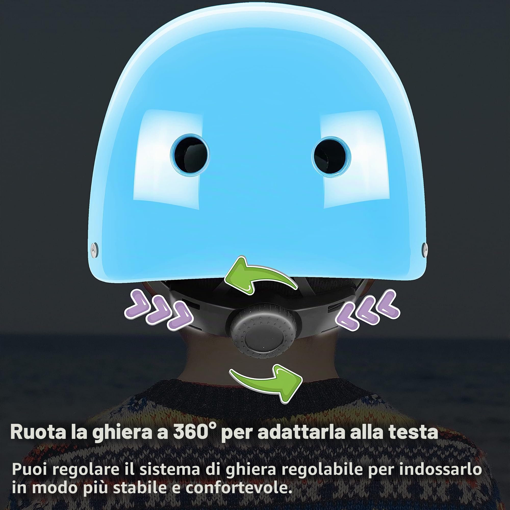Casco regolabile per bambini Casco per ragazzi e ragazze per ciclismo Skateboard Scooter Roller Skate BMX Bmx