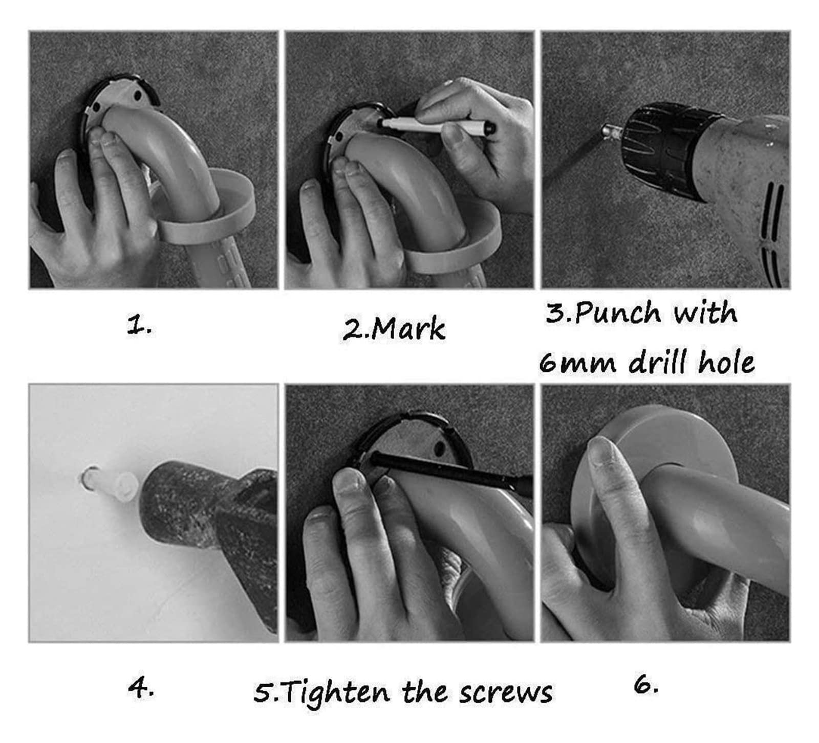 Wanny Grab Bar Uchwyty Uchwyt do wanny Wanna Uchwyt bezpieczeństwa Toaleta Uchwyt Podłokietnik Schody Stare Niepełnosprawne Dziecko z Antypoślizgową Poręczą Obraźliwą Poręcz Łazienka Toaleta