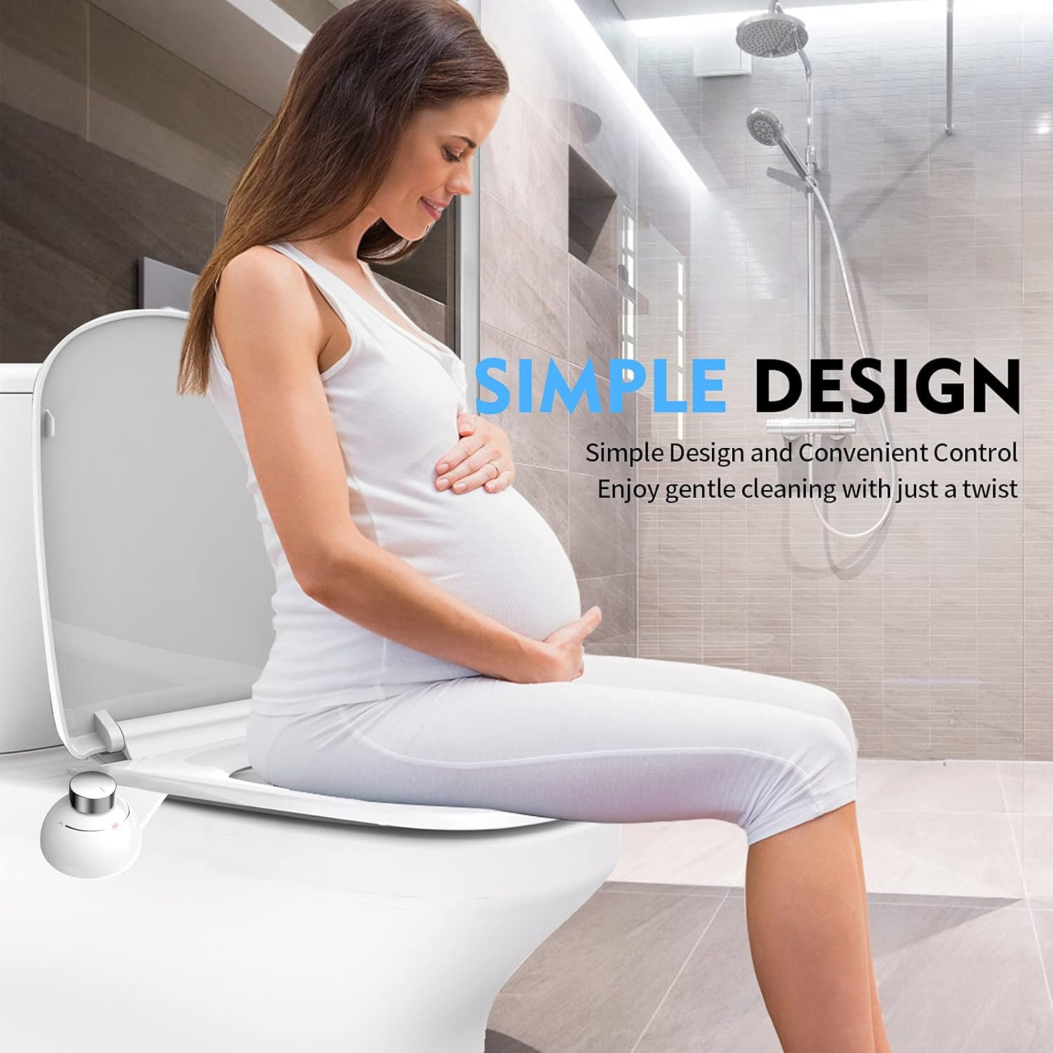 Banego Bidet Toilet Seat Attachment - Non-Electric Dual Nozzle and Easy Water Pressure Adjustment for Sanitary and Feminine Wash Toilet Seat Attachment - - 
