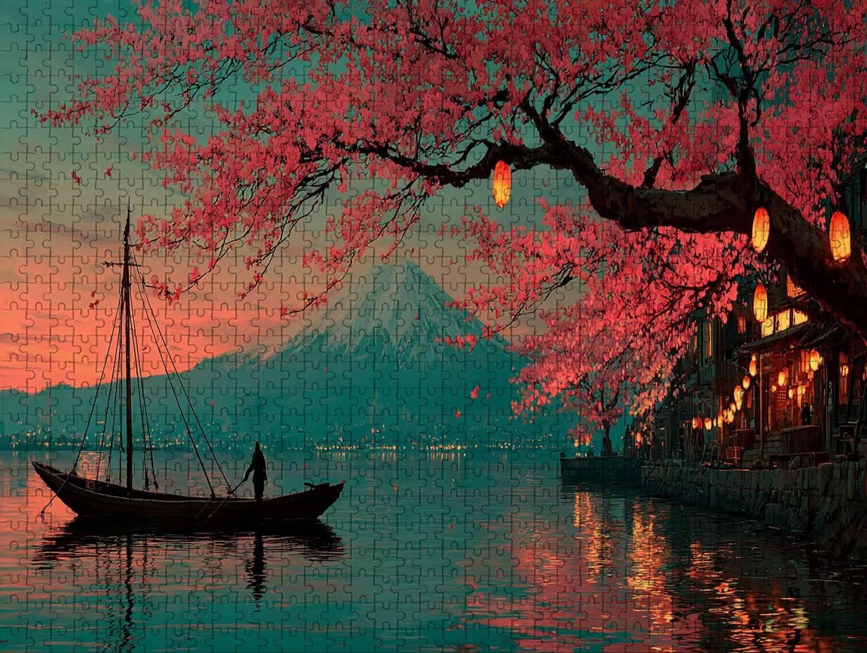 Puzzle Art 4000 sztuk z pudełkiem Mount Fuji, krajobraz drewniane puzzle dorośli 141 x 87 cm, łamigłówka, zajęcia rozrywkowe o wysokim stopniu trudności, pomysł na prezent dla całej rodziny, dekoracja