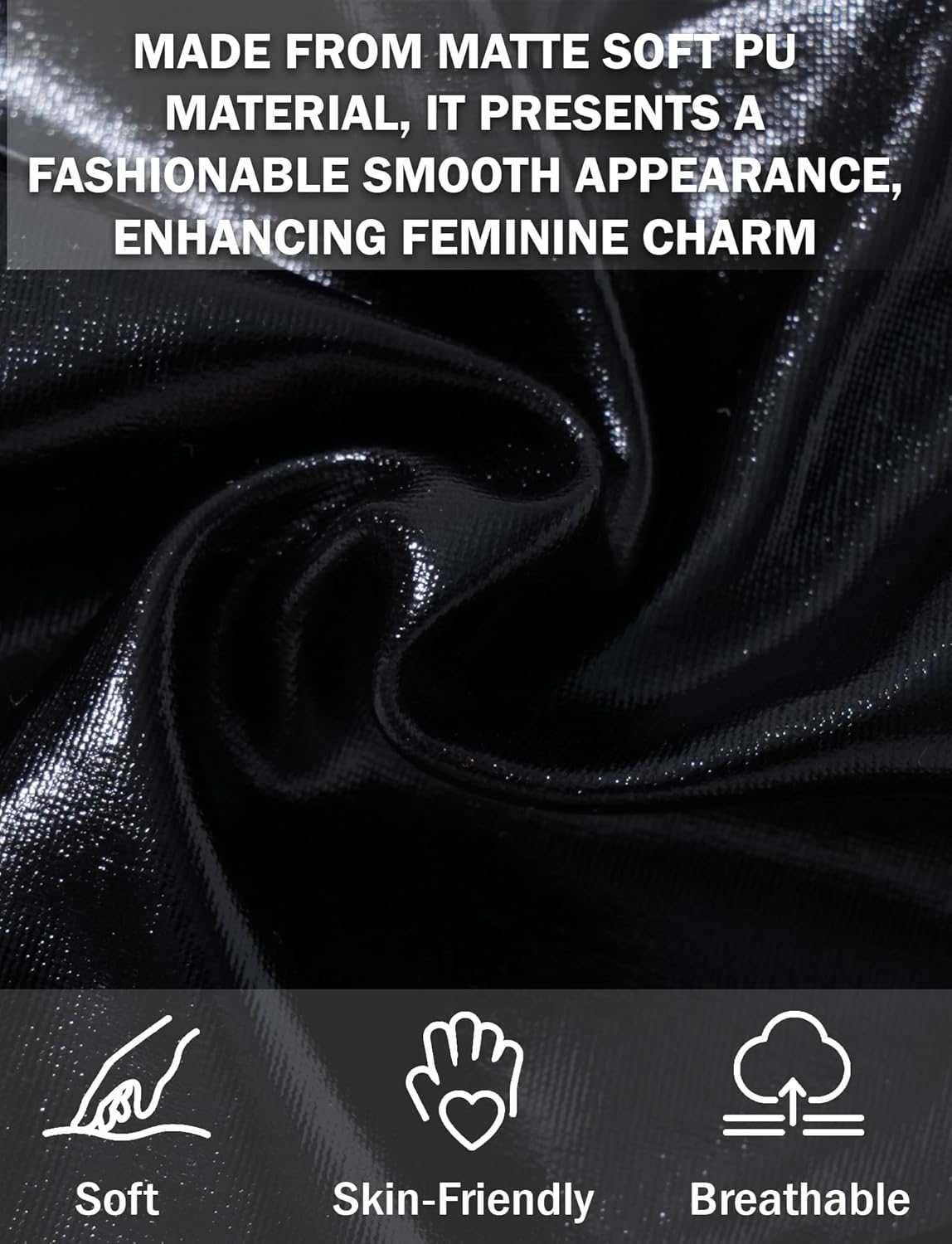 FEOYA Women Shiny Metallic PU Leather Panties Sexy Low Rise Cheeky Bikini Brief Stretchy High Cut Thongs Rave Bottom - Image 5