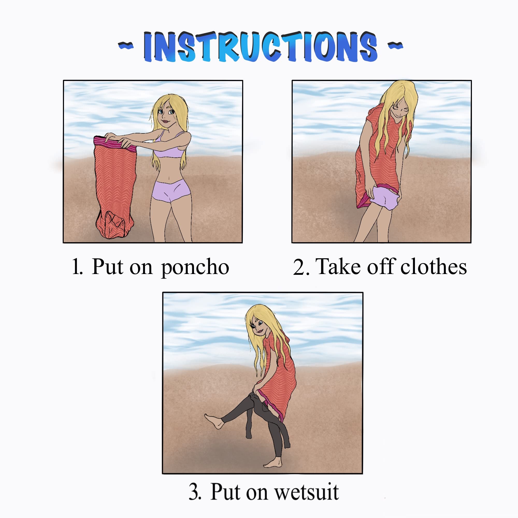 Surf Poncho Women - Hooded Towel Adult - Changing Poncho 100% Cotton Towel Poncho - Poncho Beach Towel