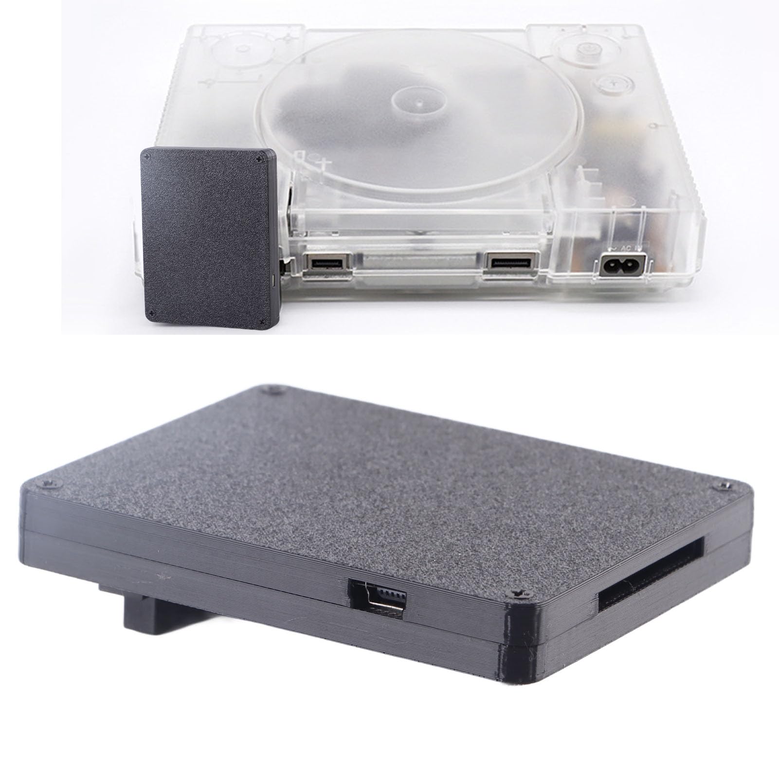 Generic Zestaw Emulatora Napędu Optycznego Karta Pamięci Typu Plug and Play Retro Konsola Akcesoria do Gier Etui z Nadrukiem 3D do SCPH 7500 do SCPH 1001 (z kartą pamięci 32 GB)