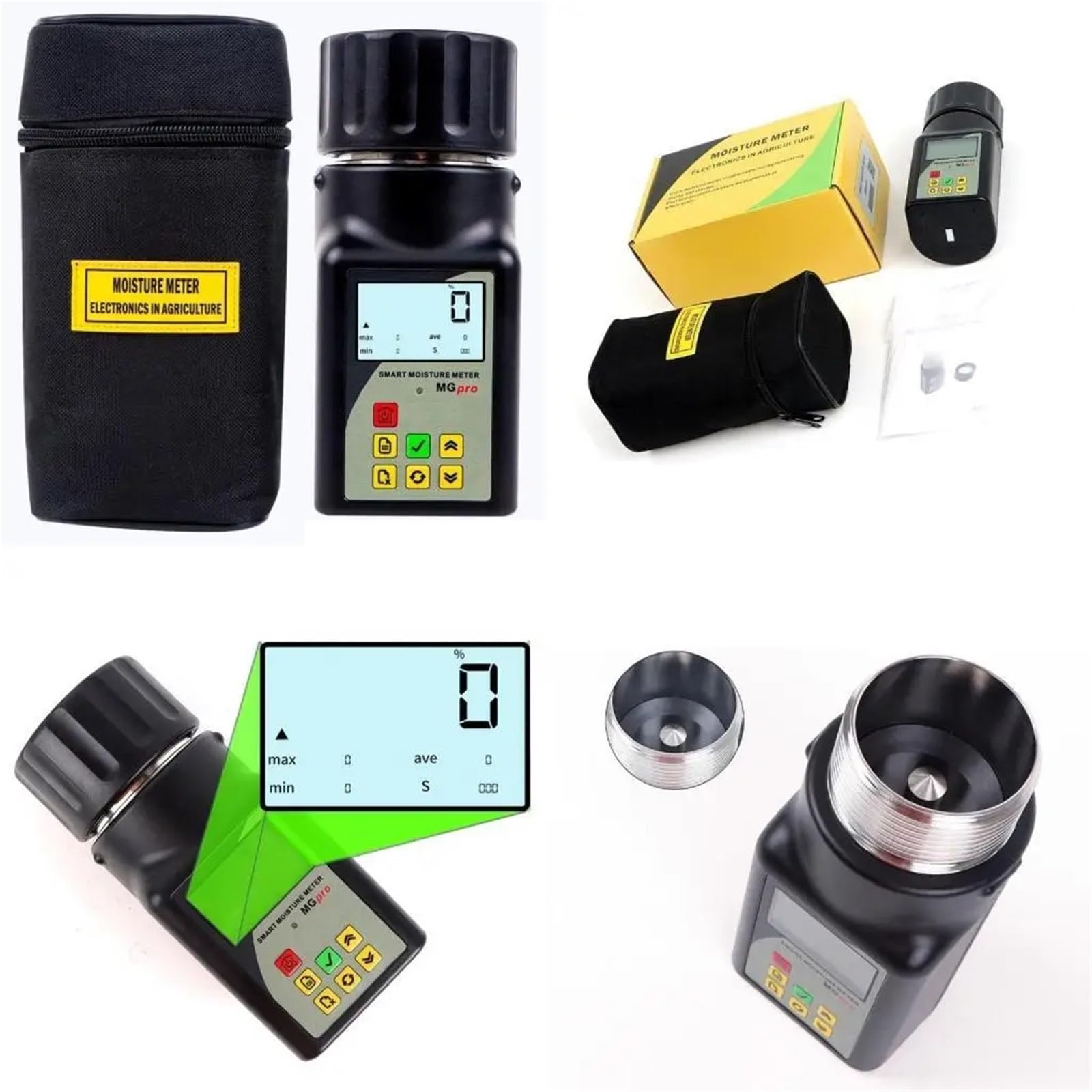 Tragbares Getreide-Feuchtigkeitsmessgerät, Feuchtigkeitsmesser for Getreide, Feuchtigkeitstester, Mais, Weizen, Bohnen, Erdnüsse, Hygrometer, Analysatoren