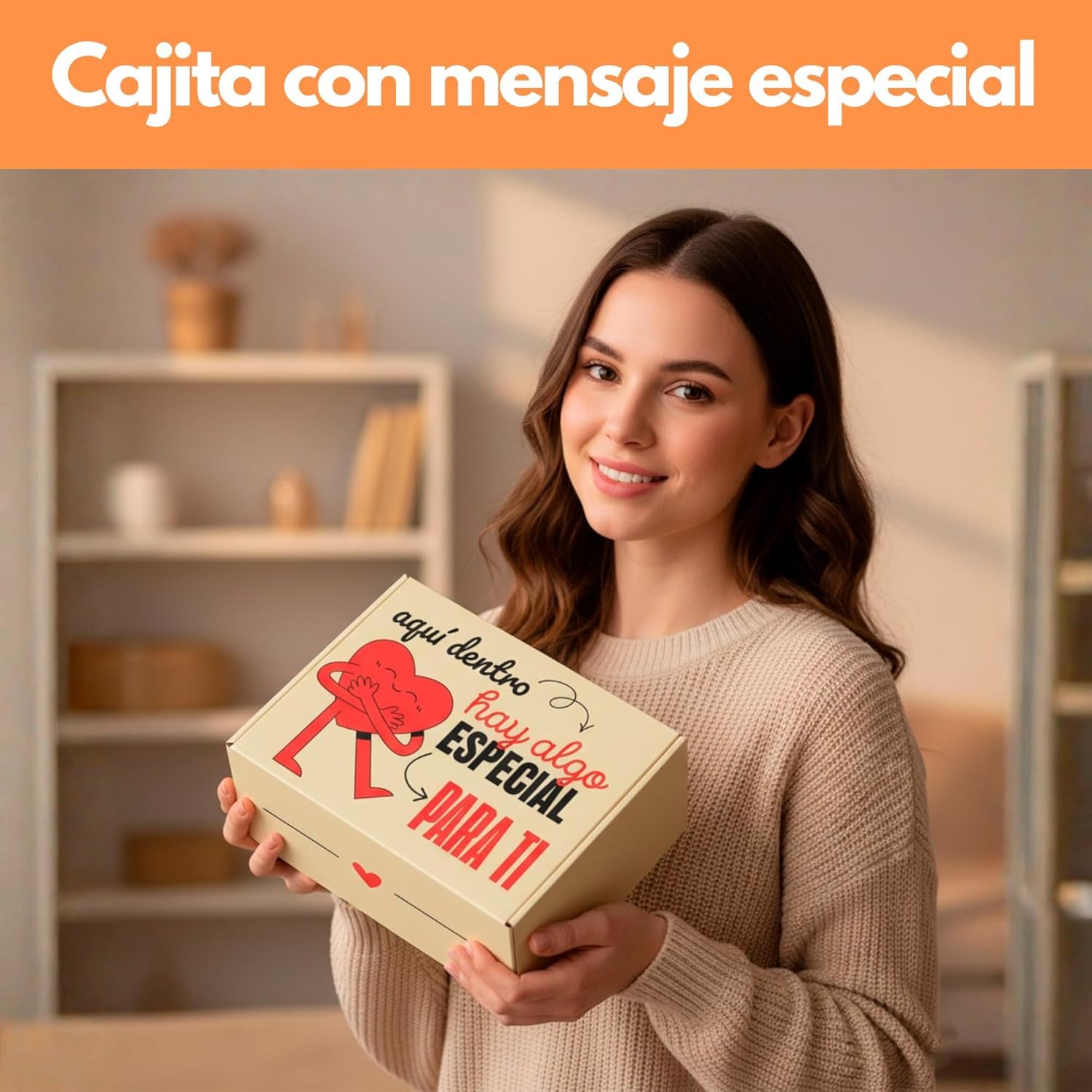 Peluchilandia Peluche Personalizado con Foto en Cajita Decorada Regalo Personalizado para Mujer y Hombre | Regalos para Amigas (MARRÓN)