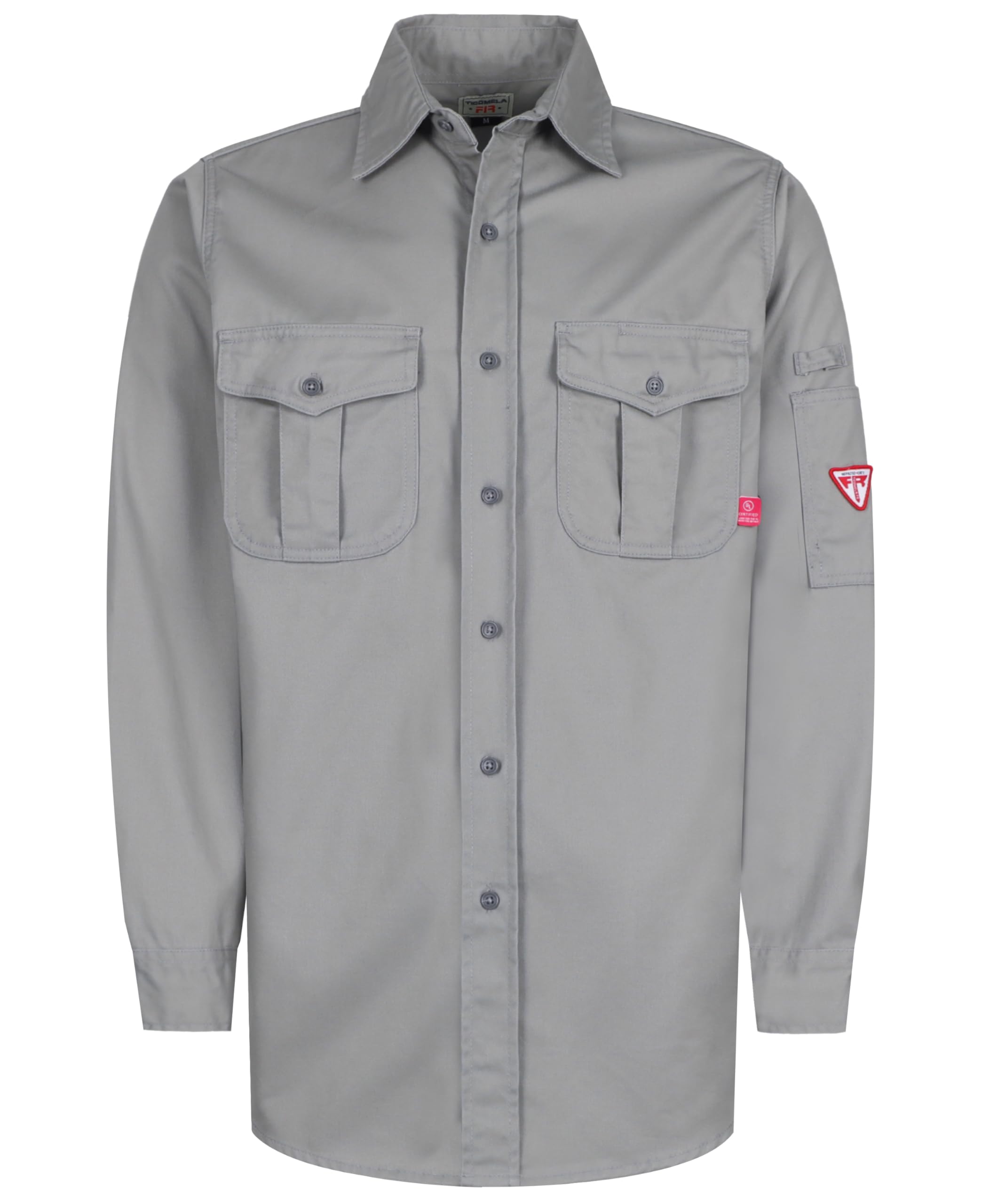 TICOMELA FR Shirts for Men Flame Resistant 7.5oz 100% Cotton NFPA2112 Men's Welding Shirts