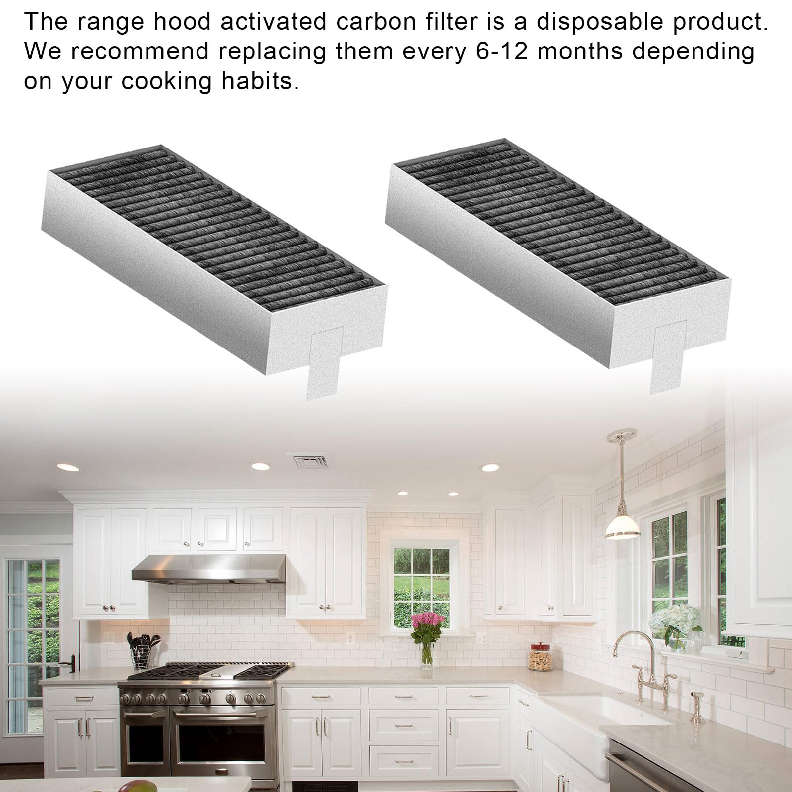 Kingsea 8 filtri a carbone attivo per cappa aspirante compatibile con Siemens HZ9VRCR0 17004796, Bosch HEZ9VRCR0 17004805, Gaggenau CA282111 17004818,Z821VR0 17004806, Constructa CZ9VRCR000